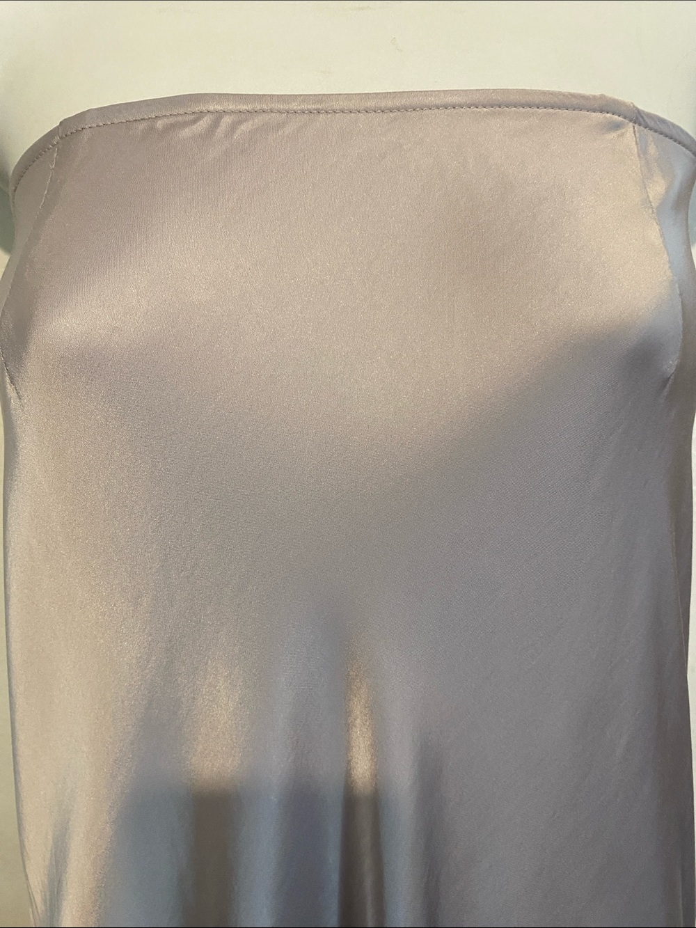 Strapless Satin Slip Dress in Taupe - Picture 3 of 10